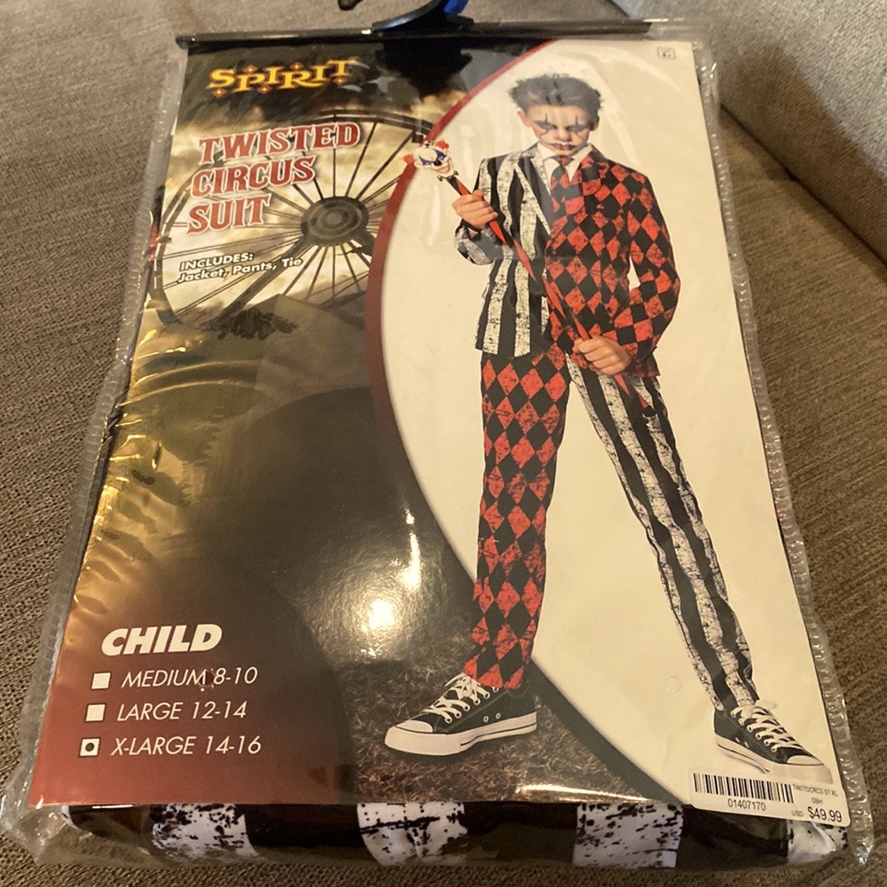 Twisted Circus Suit/ Includes Jacket, Pants, and Tie